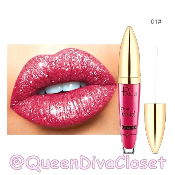 Lux Matte Bright Barbie Pink #01 Lasting Glitter Gloss Liquid Lipstick Tint - Picture 1 of 4